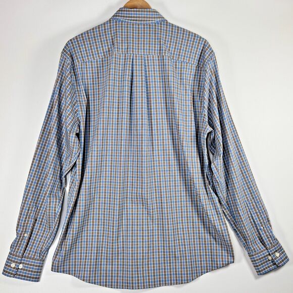 Johnnie-O Prep-Formance Stretch Shirt Mens Large Blue Plaid Performance Casual - Picture 4 of 15